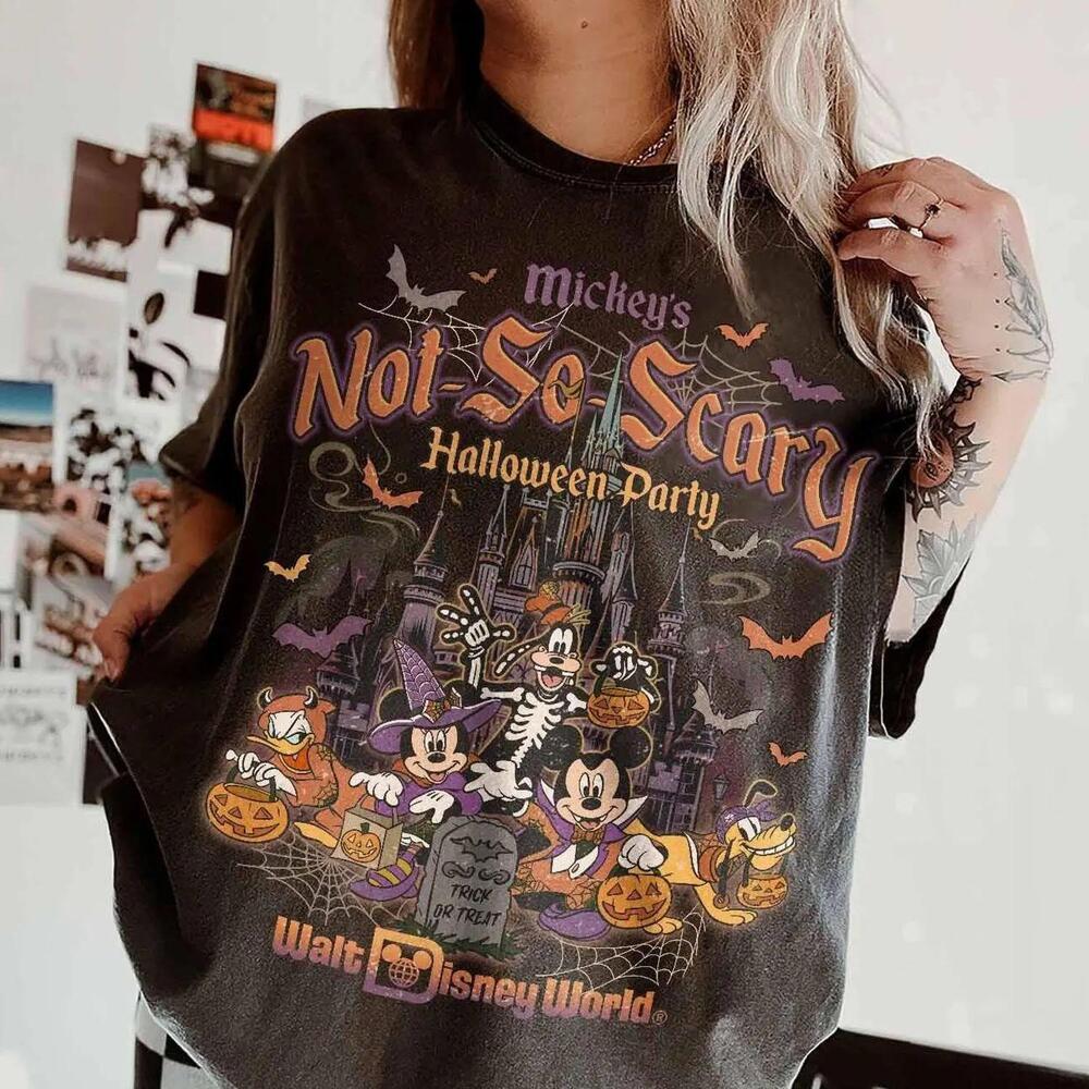 Mickey_S Not So Scary Halloween Party 2025 All Characters Skeleton Shirt